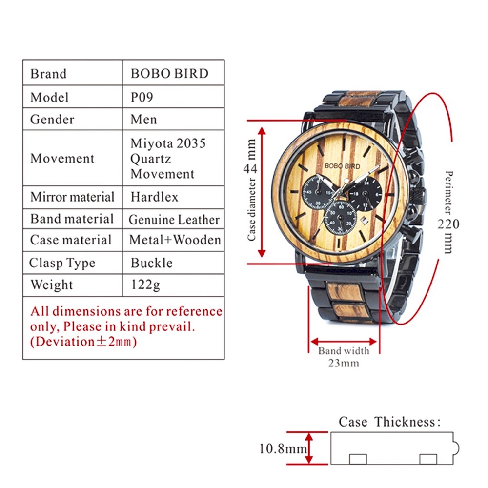 "Allegra" Wooden & SS Quartz Watch - Picture 8 of 8
